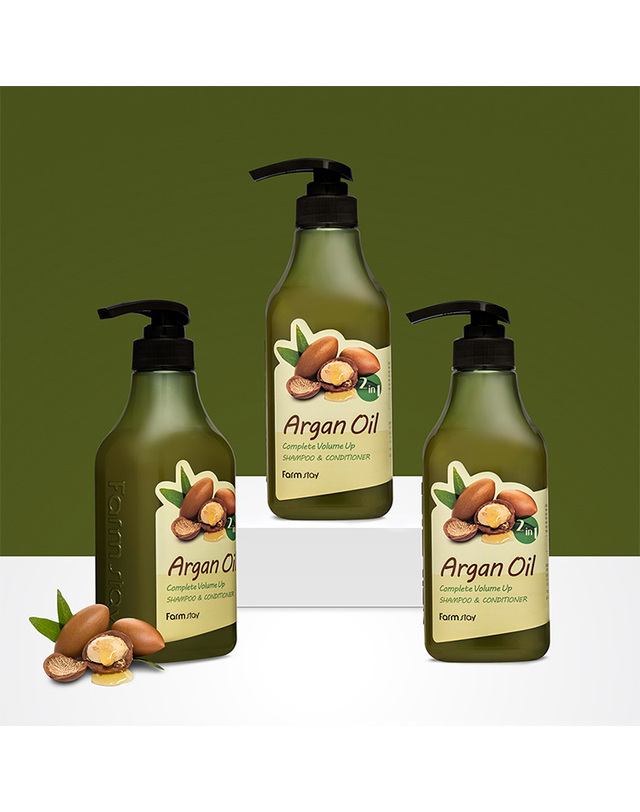 팜스테이 아르간 오일 컴플리트 볼륨 업 샴푸 & 컨디셔너 530ml 착용컷