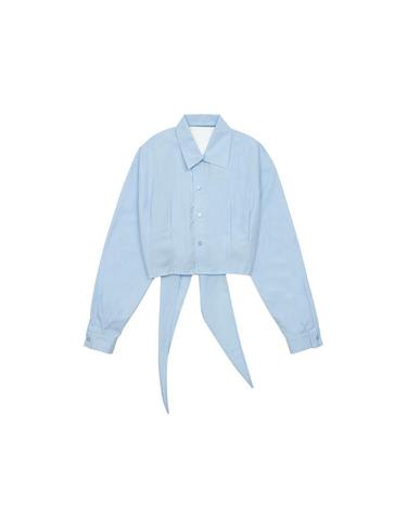 아미 여성 타이드 프론트 크롭 셔츠 스카이블루 FSH405-CO0014-450