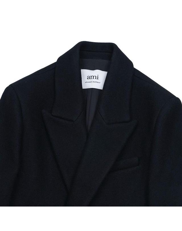 아미 아미 더블 브레스티드 울 코트 블랙 HCO105-WV0020-001 착용컷