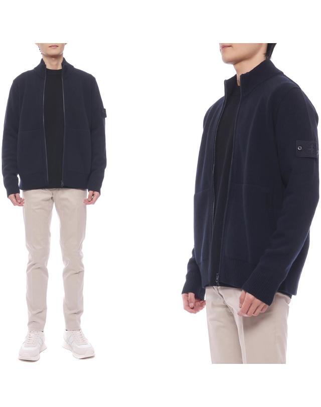 스톤아일랜드 24FW 남성 고스트 피스 울 집업 재킷 (8115572FA V0020 24F) 착용컷