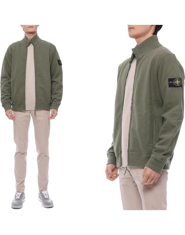 스톤아일랜드 24FW 남성 와펜 패치 풀 집업 재킷 (811560720 V0075 24F) 착용컷