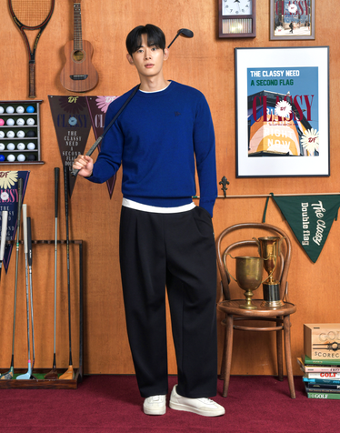 [Cashmere 100%] 다크블루 남성 에테르 캐시미어 스웨터