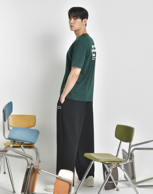 더블플래그 남성 [쇼핑백동봉][City-Armor] 블랙 남성 시티아머 와이드 팬츠 착용컷