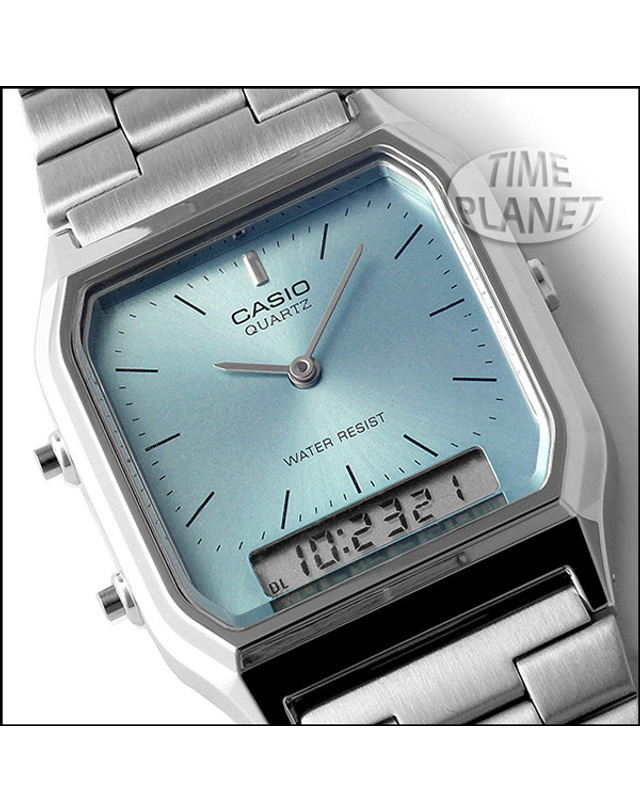 카시오 타임플래닛 CASIO AQ-230A-2A1 카시오 시계 메탈밴드 착용컷