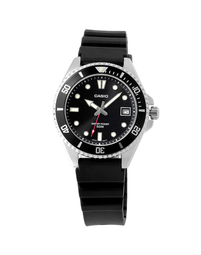 카시오 타임플래닛 CASIO MDV-10-1A1 미니 흑새치 다이버 시계 착용컷
