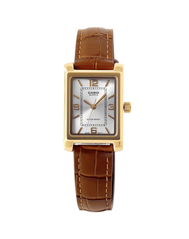 카시오 타임플래닛 CASIO LTP-1234GLL-7A 스퀘어 시계 가죽밴드 착용컷