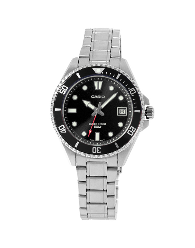 카시오 타임플래닛 CASIO MDV-10D-1A1 미니 흑새치 다이버 시계 착용컷