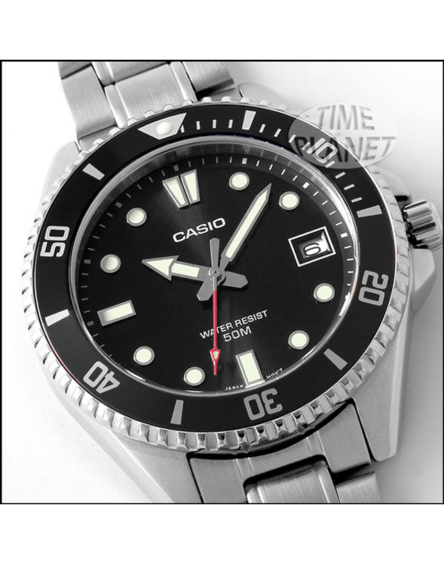 카시오 타임플래닛 CASIO MDV-10D-1A1 미니 흑새치 다이버 시계 착용컷
