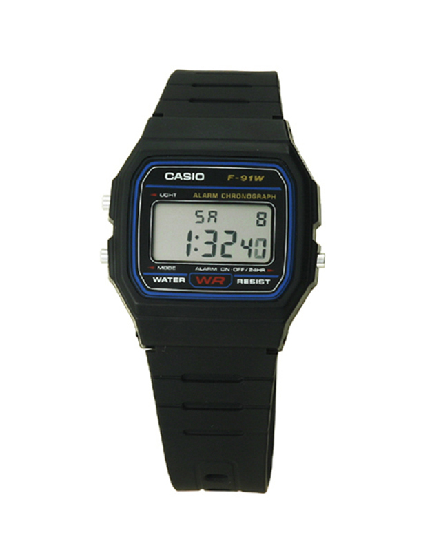 카시오 CASIO F-91W-1D 카시오 시계 우레탄밴드 착용컷