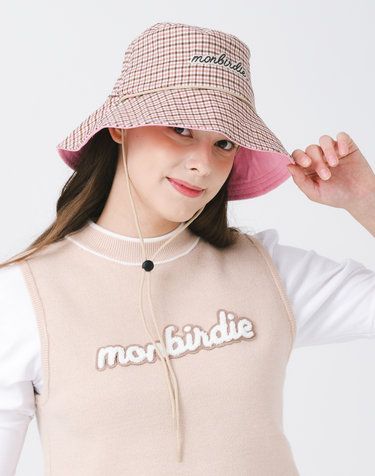 MONBIRDIE Check Bucket 체크 버킷햇 PINK