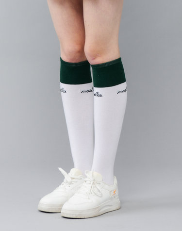 COLOR COMBINATION KNEE SOCKS 배색 니삭스 WHITE
