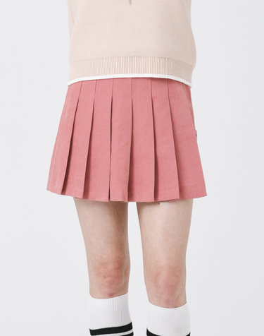 Warm Pocket Pleats 피치기모 포켓 주름스커트 PINK