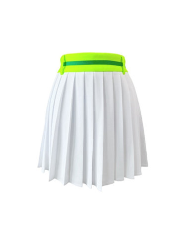 NEON COMBINATION PLEATS 네온 플리츠 스커트 WHITE