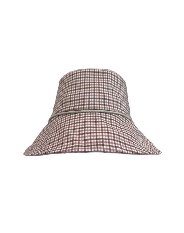 몽버디골프 MONBIRDIE Check Bucket 체크 버킷햇 PINK 착용컷