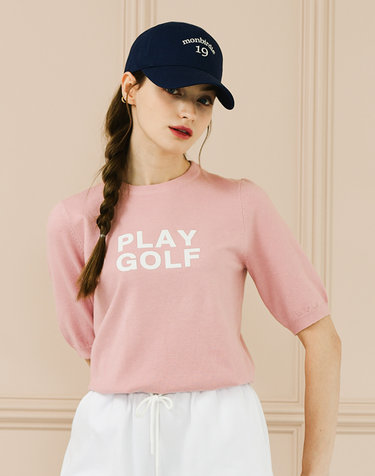 PLAY GOLF ROUND NECK 플레이골프 반팔니트 PINK