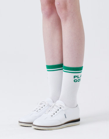 DOUBLE LINE SPORT SOCKS 더블라인 로고 스포츠 발목양말 WHITE