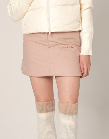 로고 자수 윈터 패딩스커트 BEIGE