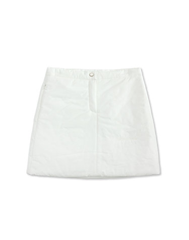 로고 자수 윈터 패딩스커트 WHITE