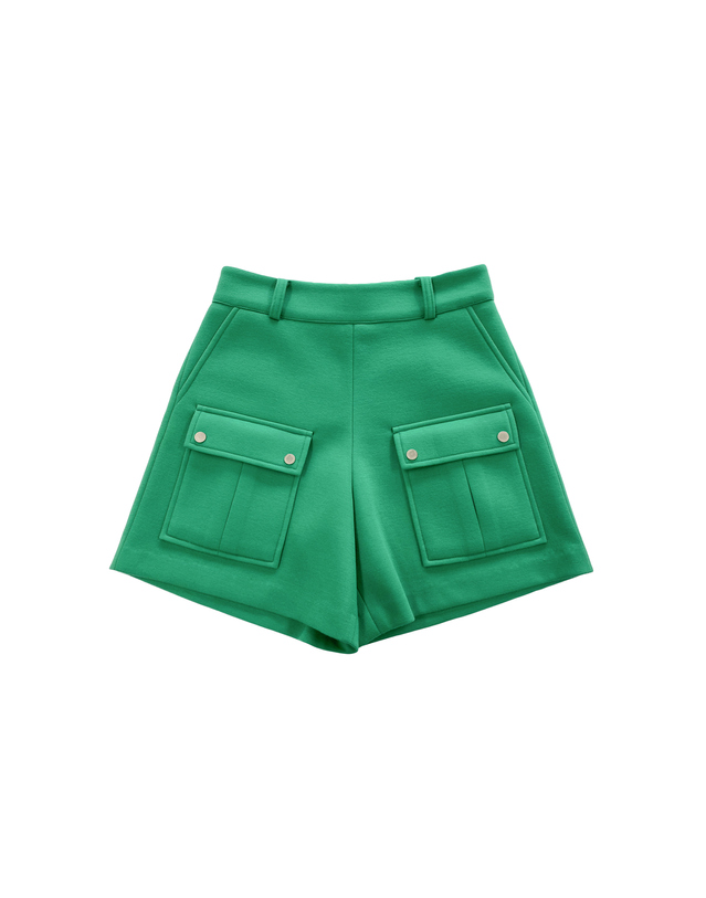 몽버디골프 NEOPRENE CARGO POCKET SHORTS 네오프렌 카고 포켓 숏츠 GREEN 착용컷