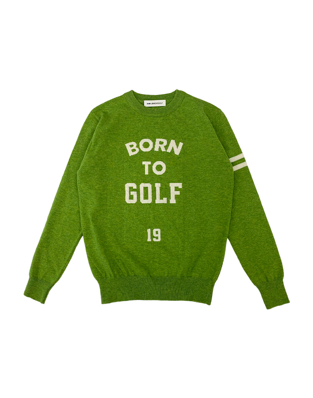 몽버디골프 BORN TO GOLF CREW-NECK SWEATER 본투골프 크루넥 스웨터 GREEN 착용컷