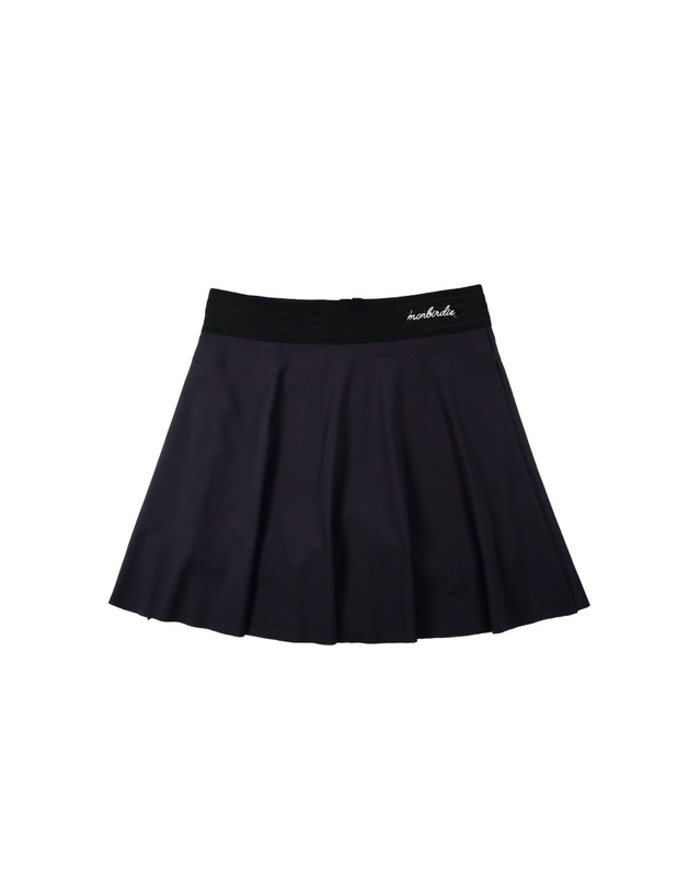 몽버디골프 MONBIRDIE LOGO WAIST E-BAND 냉감 스포티 스커트 BLACK 착용컷