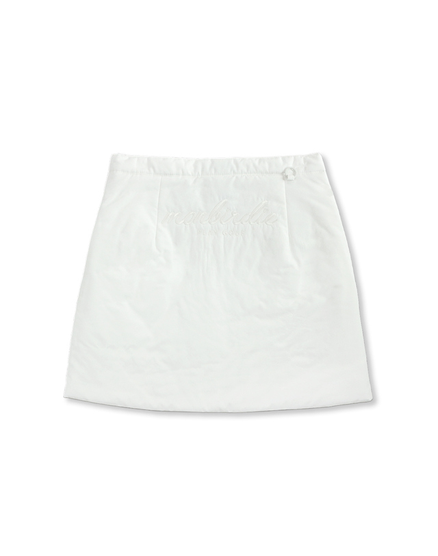 몽버디골프 로고 자수 윈터 패딩스커트 WHITE 착용컷