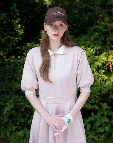 볼륨소매 골프 원피스 BEIGE