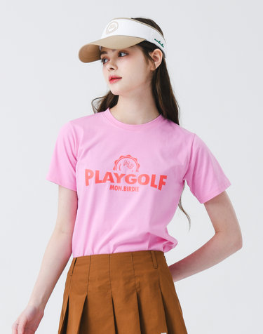 몽버디골프 워싱 반팔티셔츠 PINK