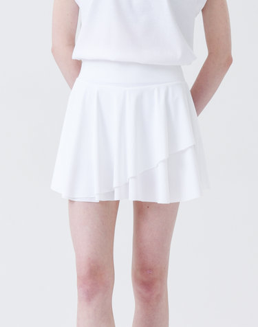 쿨링 더블 레이어 플레어 스커트(UPF50+) WHITE