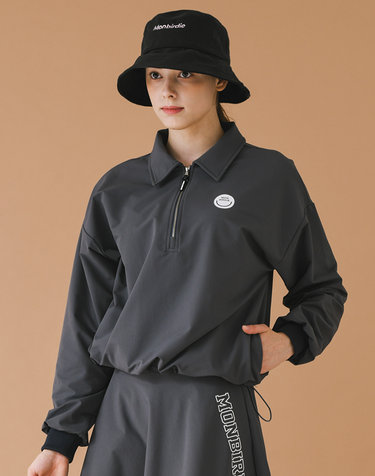 방풍 나일론 긴팔 아노락 D.GREY