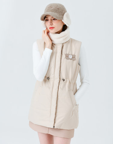 마틴 스트링 패딩 하프 베스트 L.BEIGE