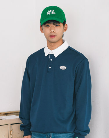 MEN 와펜 럭비 맨투맨 NAVY