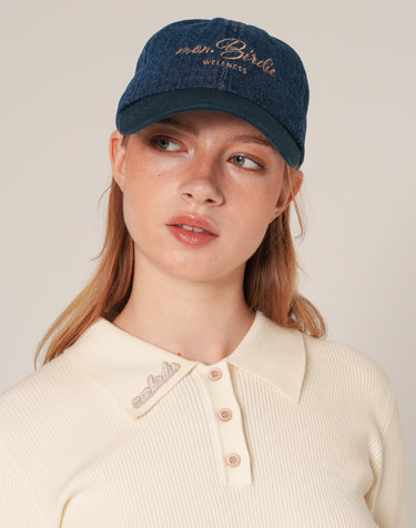 웰니스 데님 볼캡 NAVY