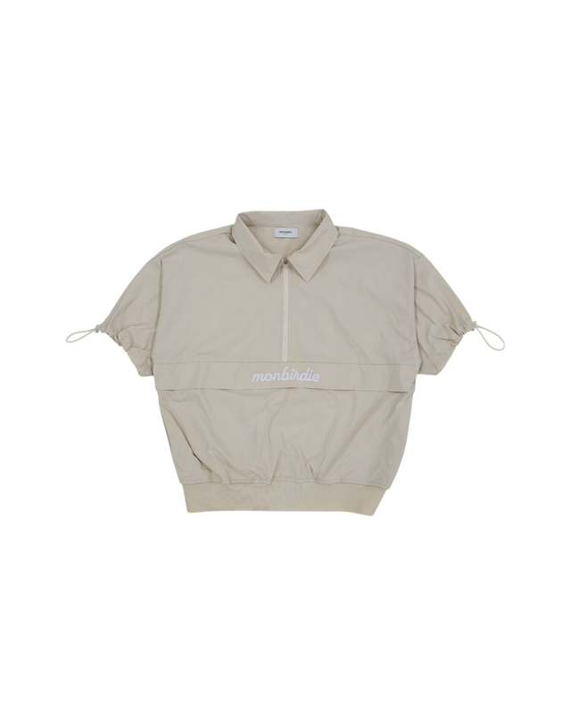 몽버디골프 몽버디 브리즈 방풍 반팔 아노락 세트 BEIGE 착용컷
