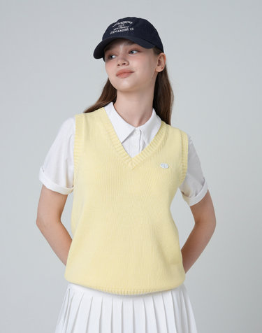 클라우드 브이넥 베스트 YELLOW