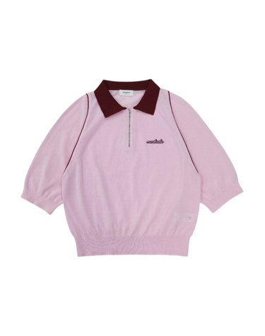 세이지 아노락 배색니트 PINK