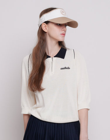 세이지 아노락 배색니트 WHITE
