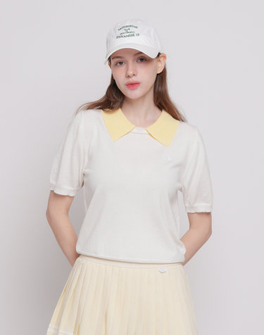 파스텔 카라넥 반팔니트 IVORY