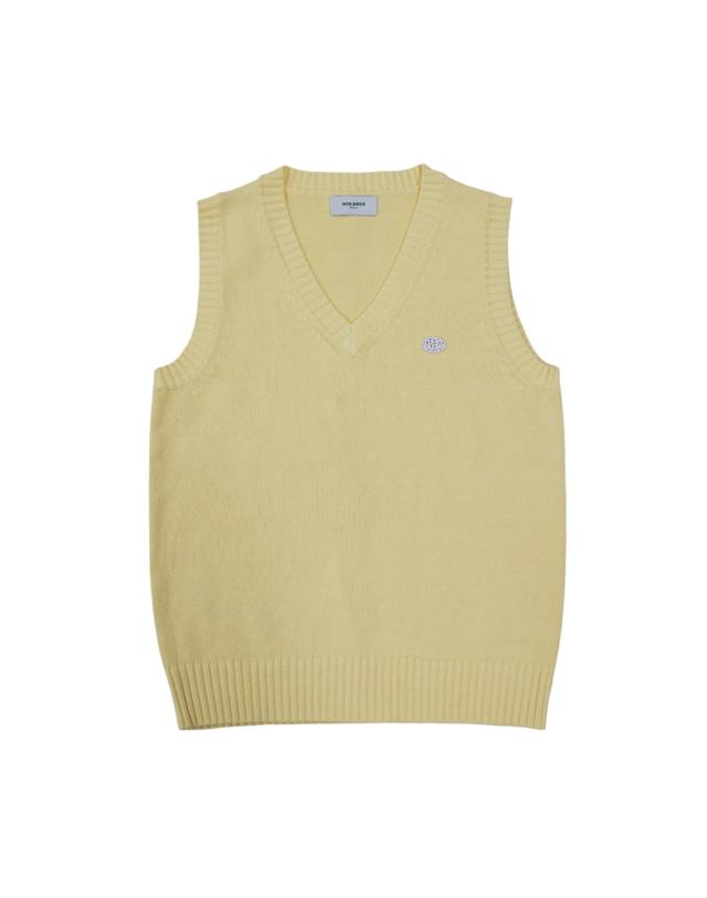 몽버디골프 클라우드 브이넥 베스트 YELLOW 착용컷