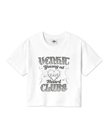 HEART CLUBS 크롭 반팔티