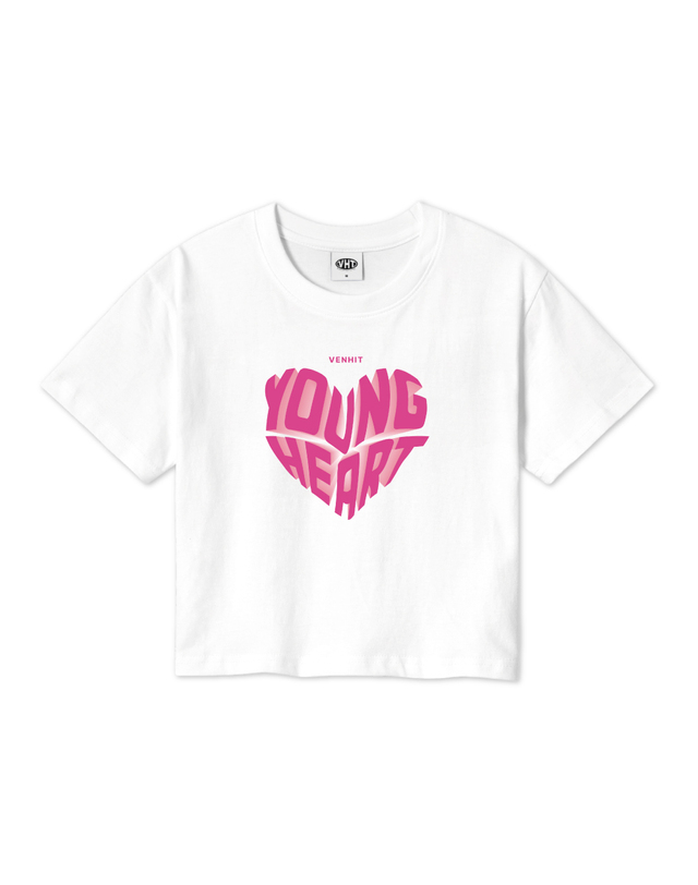 벤힛 YOUNG HEART 크롭 반팔티 착용컷