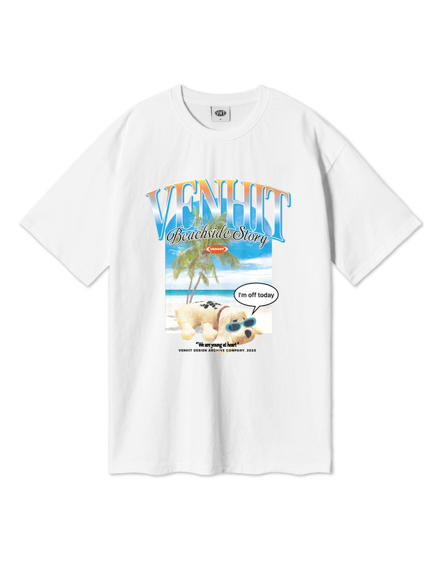 벤힛 BEACH SIDE 오버핏 반팔티 착용컷