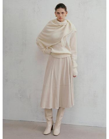 FW 피비 FAUX 스웨이드 스커트 아이보리