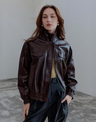 26FW 뉴켄달 이태리 램스킨 자켓 페탈브라운
