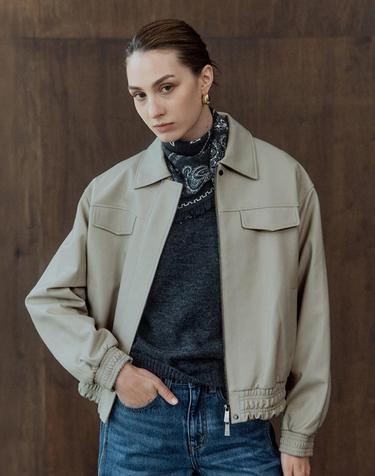 26FW 뉴켄달 이태리 램스킨 자켓 콘크리트크림
