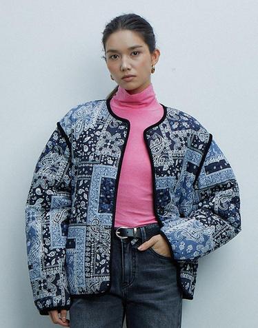 26FW 패턴 점퍼 네이비