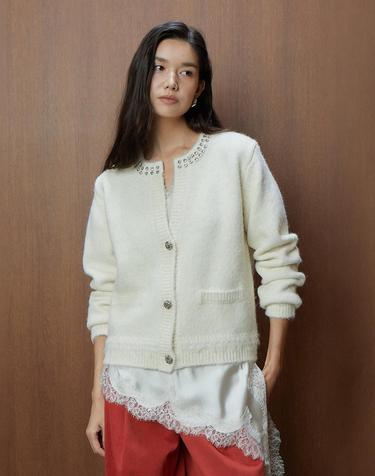 26FW 주얼넥 가디건 아이보리