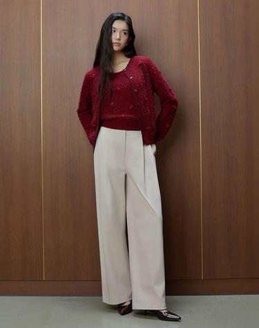 26FW 엘사 피치 턱 팬츠 아이보리