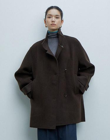 26FW 울100 하프코트 브라운