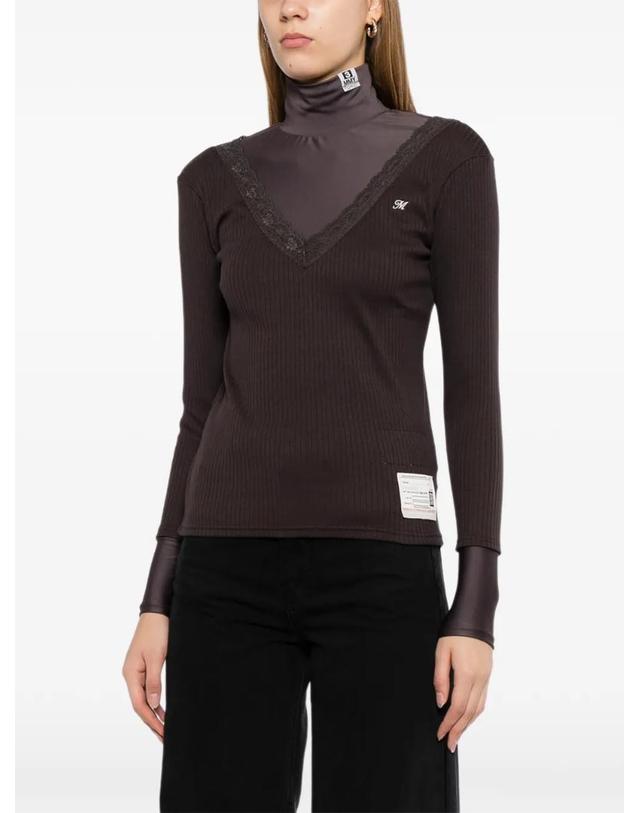 메종 미하라 야스히로 [해외직구] 26 FW 메종미하라야스히로 lace trim ribbed knit top B17PO601AW26MAIN TP459199455 착용컷